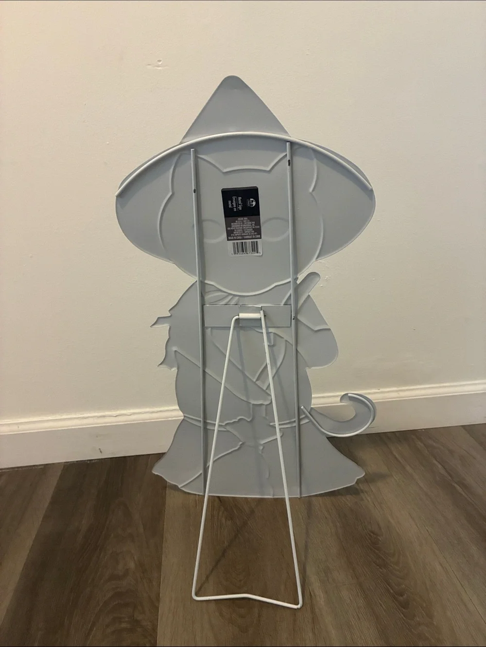 NWT- 23” Black Cat Witch Halloween Metal Easel Stand Porch Sign Decoration